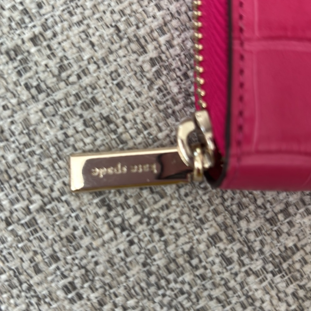 Kate Spade Croc Embossed Large Continental Wallet In Festive Pink - Picture 8 of 16